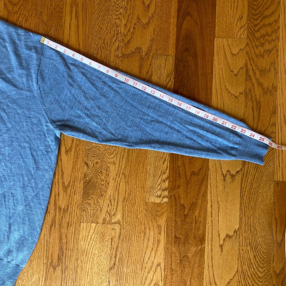 Peter Millar V-Neck Sweater long sleeve merino wool blue Large - Picture 7 of 16